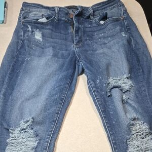 Judy Blue Boyfriend Jeans Distressed Blue